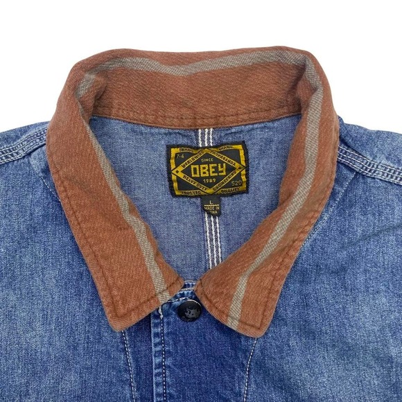 Obey denim jean jacket - Picture 6 of 8